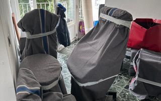 meubles emballés dans des couvertures